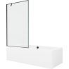 Mexen Cube obdĺžniková vaňa 170 x 80 cm s krytom a 1-krídlovým závesom 100 cm, čierny vzor - 550517080X9510007070