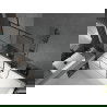 Mexen Cube obdĺžniková vaňa 170 x 80 cm s obkladom a 1-krídlovou sprchovou zástenou 100 cm, Čierny vzor - 550517080X9510007077
