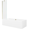 Mexen Cube obdĺžniková vaňa 180 x 80 cm s krytom a jedným 50 cm krídlovým paravánom, priehľadná, zlatá