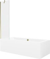 Mexen Cube obdĺžniková vaňa 180 x 80 cm s panelom a 1-krídlovým závesom 50 cm, transparentná, zlatá - 550518080X9505000050