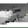 Mexen Cube obdĺžniková vaňa 180 x 80 cm s panelom a 1-krídlovými dverami 50 cm, transparentná, čierna - 550518080X9505000070