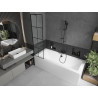 Mexen Cube obdĺžniková vaňa 180 x 80 cm s obkladom a jednokrídlovou zástenou 50 cm, čierny vzor - 550518080X9505007077