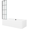 Mexen Cube obdĺžniková vaňa 180 x 80 cm s obkladom a jednokrídlovou zástenou 50 cm, čierny vzor - 550518080X9505007077