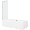 Mexen Cube obdĺžniková vaňa 180 x 80 cm s obkladom a jednokrídlovým zástenou 60 cm, transparentná, chróm - 550518080X9506000001