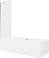 Mexen Cube obdĺžniková vaňa 180 x 80 cm s obkladom a 1-krídlovým paravánom 60 cm, transparentná, chróm