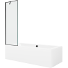 Mexen Cube obdĺžniková vaňa 180 x 80 cm s obkladom a 1-krídlovou zástena 60 cm, čierny vzor - 550518080X9506007070