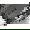 Mexen Cube obdĺžniková vaňa 180 x 80 cm s obkladom a 1-krídlovou sprchovou zástenou 60 cm, Čierny vzor - 550518080X9506007077