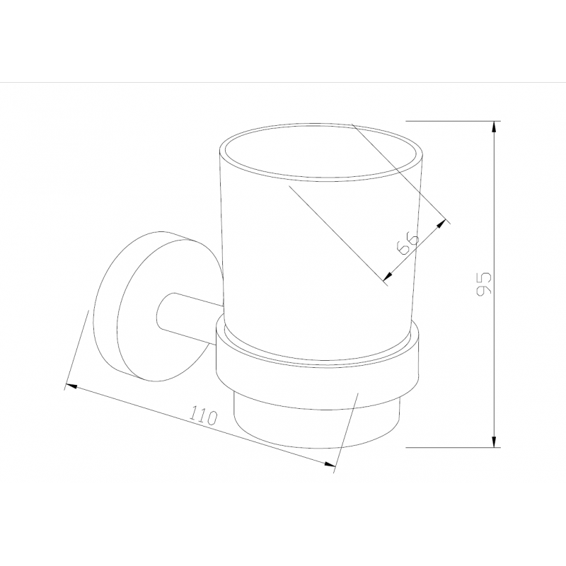 Mexen Loft pohár na zubné kefky, čierny - 7012638-70