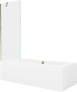 Mexen Cube obdĺžniková vaňa 180 x 80 cm s panelom a 1-krídlovým paravánom 70 cm, transparentná, zlatá - 550518080X9507000050