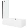 Mexen Cube obdĺžniková vaňa 180 x 80 cm s krytom a 1-krídlovou zástavou 70 cm, transparentná, čierna