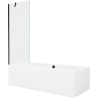 Mexen Cube obdĺžniková vaňa 180 x 80 cm s panelom a jedným krídlom, 70 cm, transparentná, čierna - 550518080X9507000070