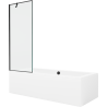 Mexen Cube obdĺžniková vaňa 180 x 80 cm s krytom a 1-krídlovou sprchovou zástenou 70 cm, čierny vzor - 550518080X9507007070