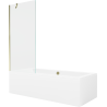 Mexen Cube obdĺžniková vaňa 180 x 80 cm s obkladom a 1-krídlovým závesom 80 cm, transparentná, zlatá