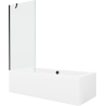 Mexen Cube obdĺžniková vaňa 180 x 80 cm s krytom a 1-krídlovou zástenou 80 cm, transparentná, čierna - 550518080X9508000070