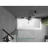 Mexen Cube obdĺžniková vaňa 180 x 80 cm s krytom a 1-krídlovým sklom 80 cm, transparentné, čierne - 550518080X9508000070