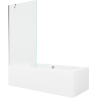 Mexen Cube obdĺžniková vaňa 180 x 80 cm s krytom a 1-krídlovým zástenou 90 cm, transparentná, chróm - 550518080X9509000001