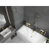 Mexen Cube obdĺžniková vaňa 180 x 80 cm s obložením a 1-krídlovou zástenou 90 cm, transparentná, zlatá - 550518080X9509000050