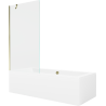 Mexen Cube obdĺžniková vaňa 180 x 80 cm s obložením a 1-krídlovou zástenou 90 cm, transparentná, zlatá - 550518080X9509000050