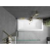 Mexen Cube obdĺžniková vaňa 180 x 80 cm s obložením a 1-krídlovou zástenou 90 cm, transparentná, zlatá - 550518080X9509000050