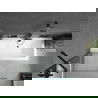 Mexen Cube obdĺžniková vaňa 180 x 80 cm s obložením a paravánom s 1 krídlom 90 cm, transparentná, čierna - 550518080X9509000070