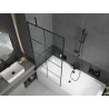 Mexen Cube obdĺžniková vaňa 180 x 80 cm s obložením a 1-krídlovým zástenou 90 cm, čierny vzor - 550518080X9509007077