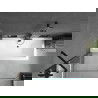 Mexen Cube obdĺžniková vaňa 180 x 80 cm s panelom a paravánom s 1-krídlom 100 cm, transparentný, čierny - 550518080X9510000070