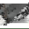 Mexen Cube obdĺžniková vaňa 180 x 80 cm s obkladom a 1-krídlovou sprchovou zástenou 100 cm, Čierny vzor - 550518080X9510007070