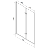 Mexen Cube obdĺžniková vaňa 170 x 80 cm s obkladom a 2-krídlovou zástenou 100 cm, Transparentné, Zlatá - 550517080X9210025000