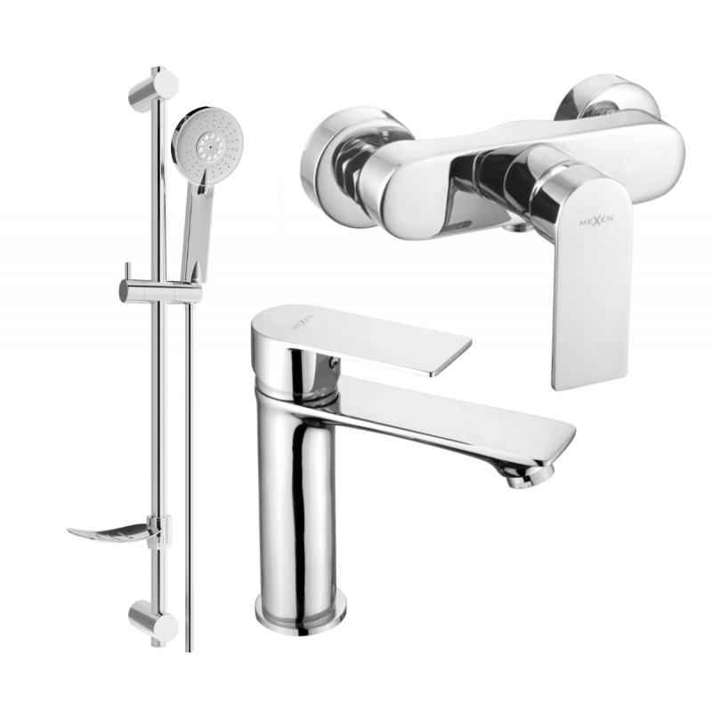 Mexen Royo DF40 set sprchovej súpravy, chróm - 72204DF40-00