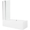 Mexen Cube obdĺžniková vaňa 170 x 80 cm s krytom a 1-krídlovou zástena 80 cm, transparentná, chróm - 550517080X9408110100