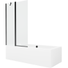 Mexen Cube obdĺžniková vaňa 170 x 80 cm s krytom a 1-krídlovým zástenou 100 cm, transparentná, čierna - 550517080X9410117000