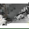 Mexen Cube obdĺžniková vaňa 170 x 80 cm s obkladom a 1-krídlovou sprchovou zástenou 100 cm, Čierny vzor - 550517080X9410117070