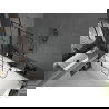 Mexen Cube obdĺžniková vaňa 170 x 80 cm s obkladom a 1-krídlovou sprchovou zástenou 100 cm, Čierny vzor - 550517080X9410117077