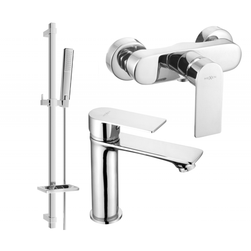 Mexen Royo DQ72 sprchový set, chróm - 72204DQ72-00