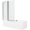 Mexen Cube obdĺžniková vaňa 170 x 80 cm s obložením a 1-krídlovým závesom 120 cm, transparentná, čierna - 550517080X9412117000