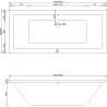 Mexen Cube obdĺžniková vaňa 180 x 80 cm s panelom a 1-krídlovou zástenou 100 cm, transparentná, čierna - 550518080X9410117000