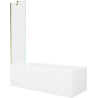 Mexen Cubik obdĺžniková vaňa 150 x 70 cm s obložením a jednokrídlovou zástenou 50 cm, transparentná, zlatá