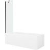 Mexen Cubik obdĺžniková vaňa 150 x 70 cm s opláštením a 1-krídlovou zástenou 50 cm, transparentná, čierna - 550315070X950500007?
