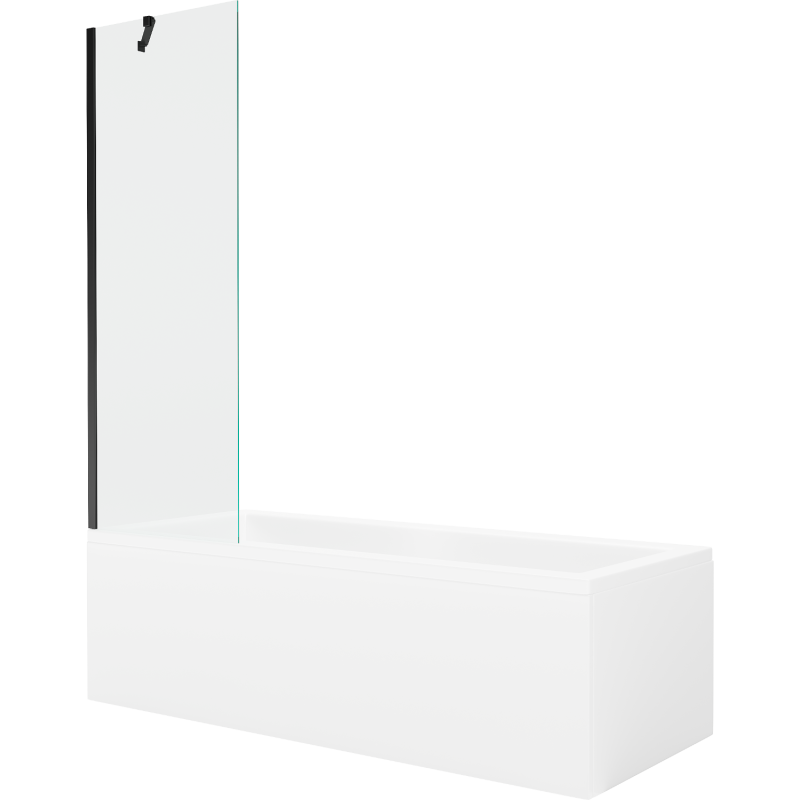 Mexen Cubik obdĺžniková vaňa 150 x 70 cm s obložením a 1-krídlovými dvierkami 60 cm, transparentná, čierna - 550315070X95060000?
