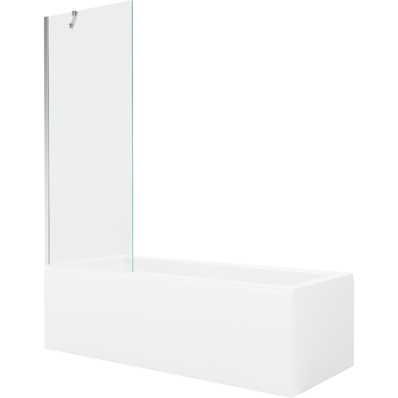 Mexen Cubik obdĺžniková vaňa 150 x 70 cm s krytom a 1-krídlovou zástenou 70 cm, transparentná, chróm - 550315070X9507000001