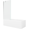 Mexen Cubik obdĺžniková vaňa 150 x 70 cm s obložením a jednokrídlovou zástenou 80 cm, transparentná, chróm