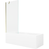 Mexen Cubik obdĺžniková vaňa 150 x 70 cm s panelom a jednokrídlovou zástenou 80 cm, transparentná, zlatá - 550315070X9508000050