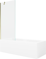 Mexen Cubik obdĺžniková vaňa 150 x 70 cm s obkladom a jedným krydlovým paravánom 80 cm, transparentná, zlatá
