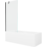 Mexen Cubik obdĺžniková vaňa 150 x 70 cm s panelom a 1-krídlovým zástenám 80 cm, transparentná, čierna - 550315070X9508000070