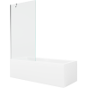 Mexen Cubik pravoúhlá vaňa 150 x 70 cm s krytom a 1-krídlovou zástenou 90 cm, transparentná, chróm - 550315070X9509000001