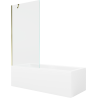Mexen Cubik obdĺžniková vaňa 150 x 70 cm s krytom a jednokrídlovou zástenu 90 cm, transparentná, zlatá - 550315070X9509000050