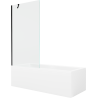 Mexen Cubik obdĺžniková vaňa 150 x 70 cm s panelom a jednokrídlovou zástenou 90 cm, priehľadná, čierna - 550315070X9509000070