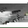 Mexen Cubik obdĺžniková vaňa 150 x 70 cm s obkladom a jedným krídlom závesu 90 cm, čierny vzor - 550315070X9509007077