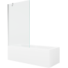 Mexen Cubik obdĺžniková vaňa 150 x 70 cm s krytom a jednokrídlovou zástenou 100 cm, transparentná, chróm - 550315070X9510000001