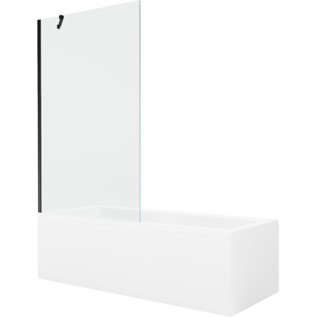 Mexen Cubik obdĺžniková vaňa 150 x 70 cm s krytom a jedným krídlovým paravánom 100 cm, transparentná, čierna - 550315070X951000?